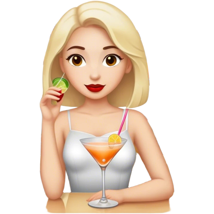 girl enjoying a cocktail bar broken record emoji