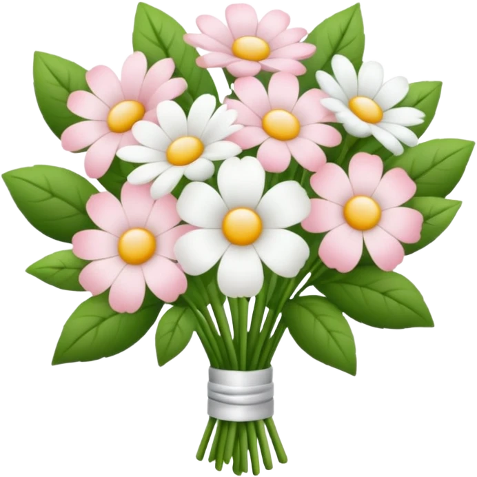 Light pink and white flower bouquet  emoji