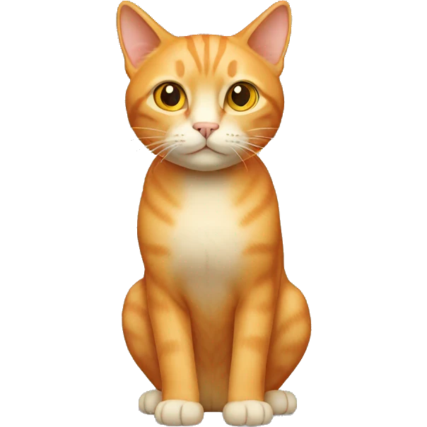 light orange cat, full body, front view emoji