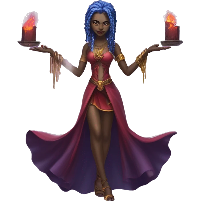 "Technomancy is the use of magic or mystical powers to control and manipulate technology” + "It's kind of like cyberpunk magic or how in some games, characters hack into systems using magic." 🖥️⚡🧙‍♂️ Make a ancient vampire technomancy goddess emoji