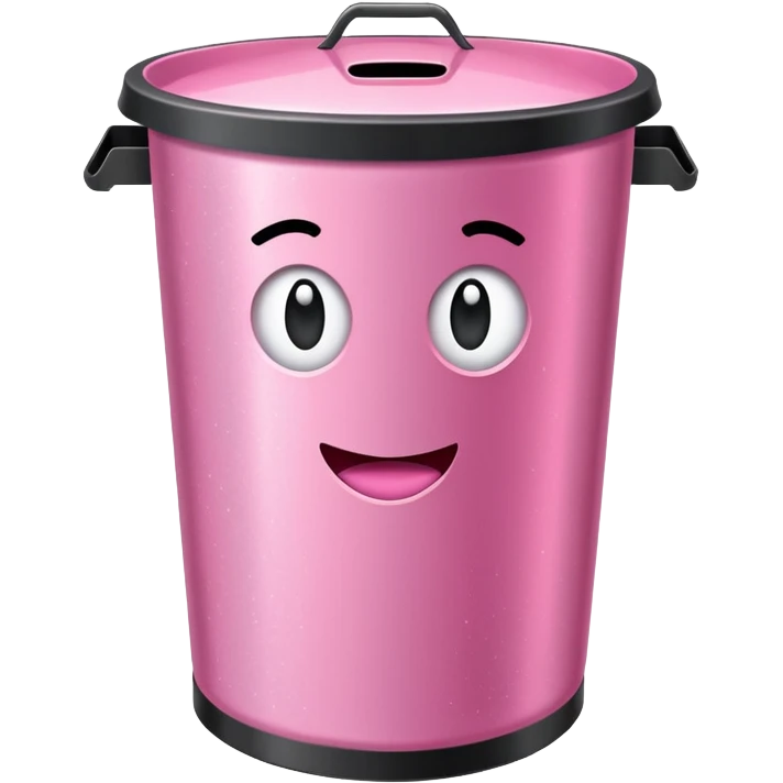 glittery pink shiny office trashcan emoji
