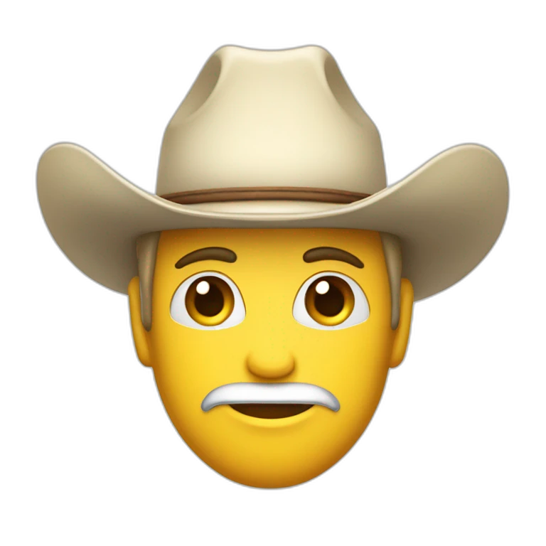 petit blanc avec un chapeau de cowboy emoji
