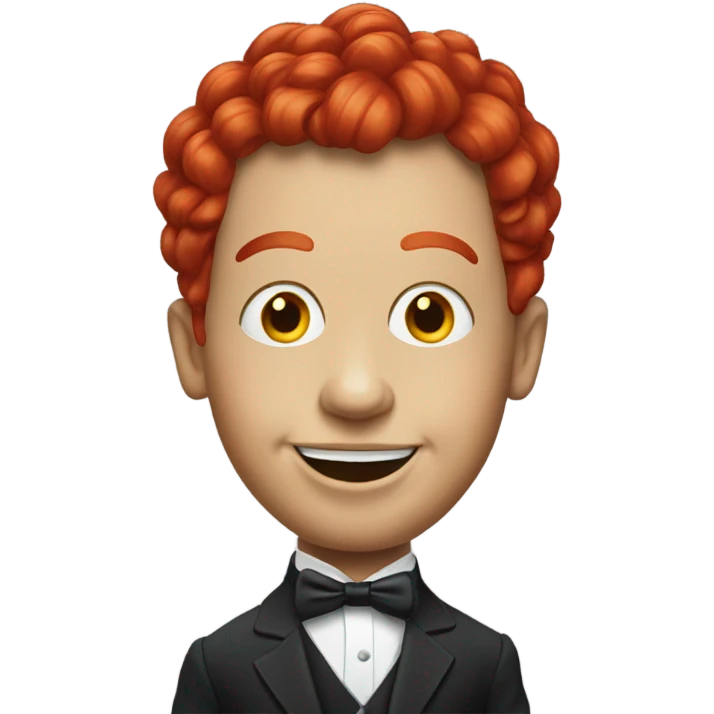 Ventriloquist dummy with red hair emoji