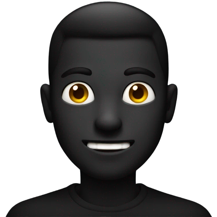 man in pitch black with only teeth visible and eyes emoji
