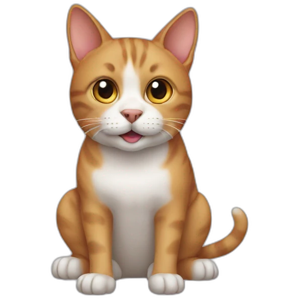 Cat on dog emoji