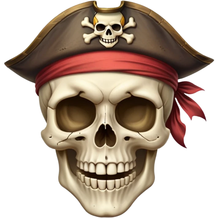 Skull wearing pirate hat emoji