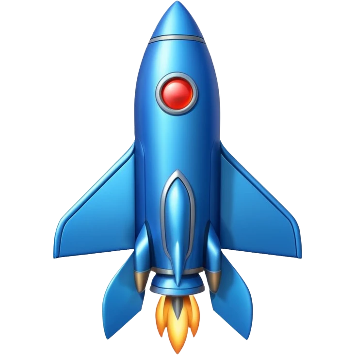 blue rocket ship emoji