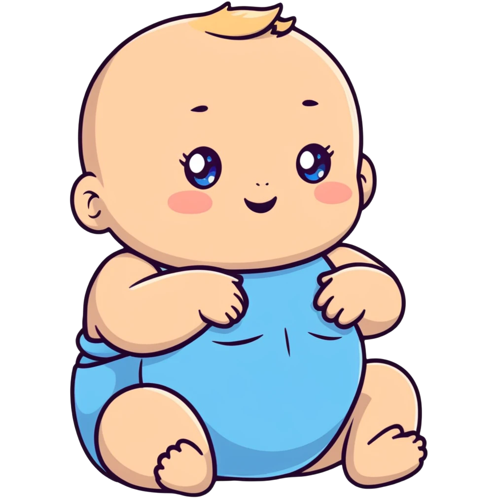 cute chubby-cheeked baby with sparkling blue eyes emoji