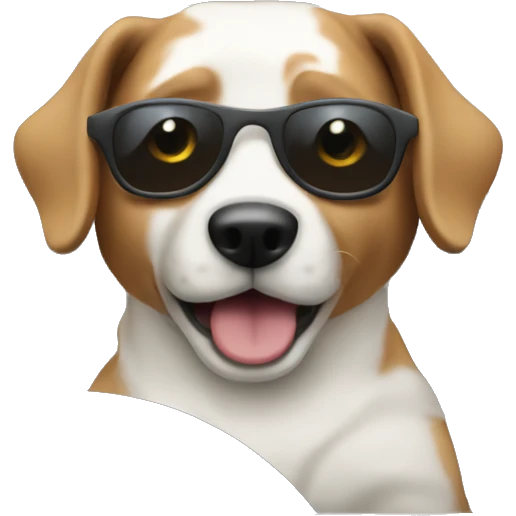Blind dog driving emoji