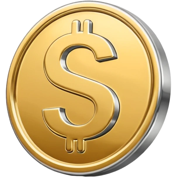 A double dollar sign emoji made of polished silver chrome, smooth metallic surface, glossy reflections, luxury swag vibe, minimal iOS emoji style, centered on white background emoji