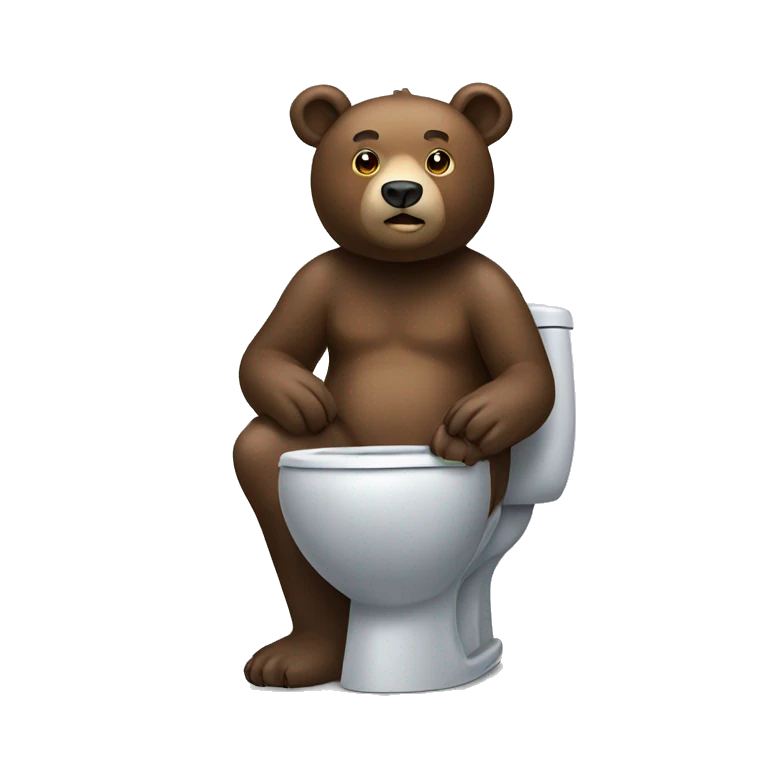 Bear sitting on a toilet emoji