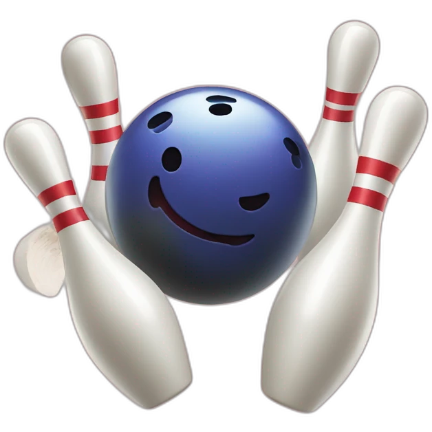 bowling ball is knocking down three pins emoji
