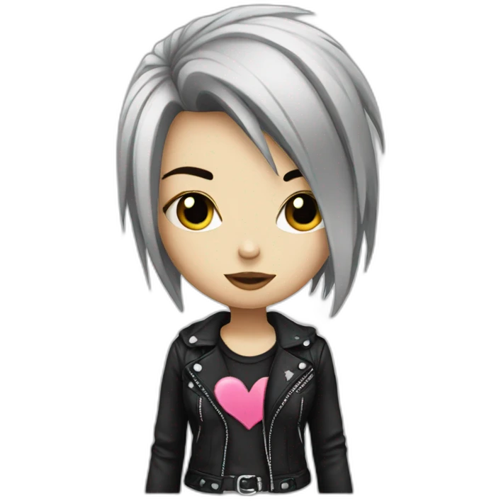 emo girl with love in punk emoji