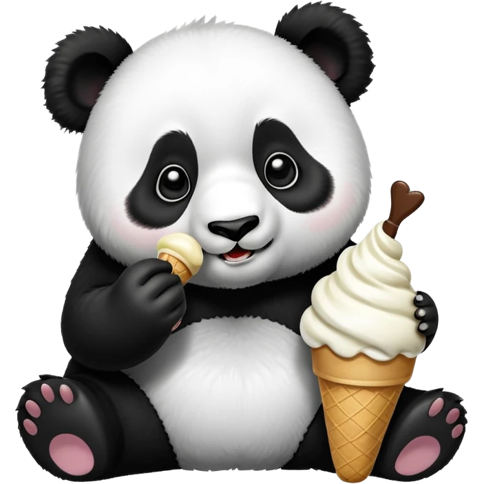 Panda eating ice cream emoji