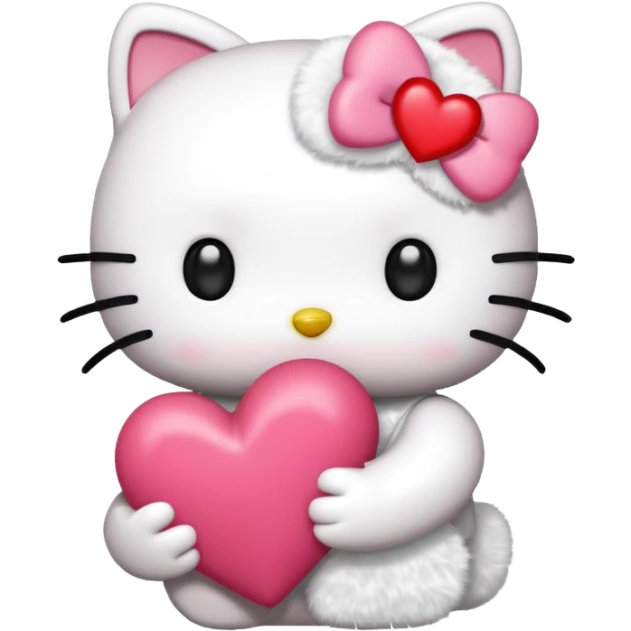 hello kitty with heart emoji