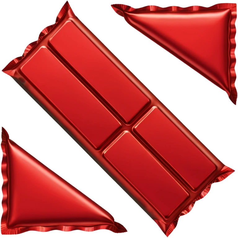 شيكولاته مغلفة بلون احمر اكن نصها مبين emoji