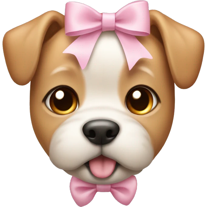 cute dog wearing a light pink bow emoji