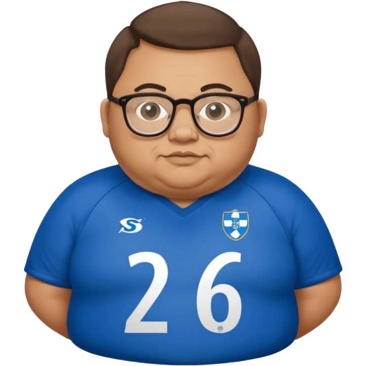 Realistic fat disabled man wearing glasses and a Sheffield Wednesday football shirt emoji