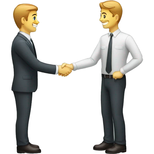 two sales man handshaking emoji