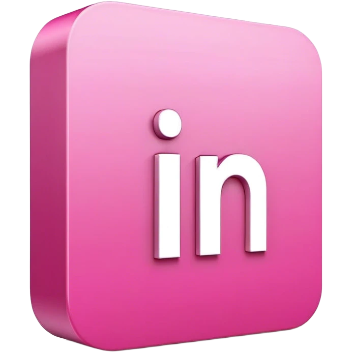 pink 3d linkedin logo emoji