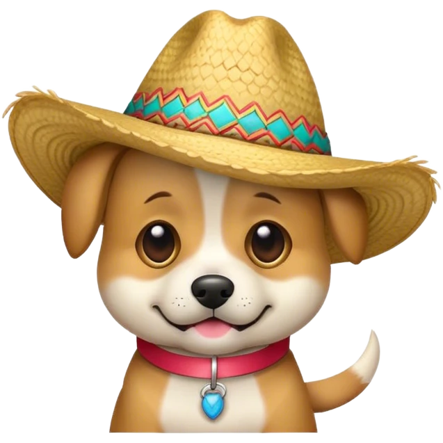 Un perro llorando con sombrero  emoji