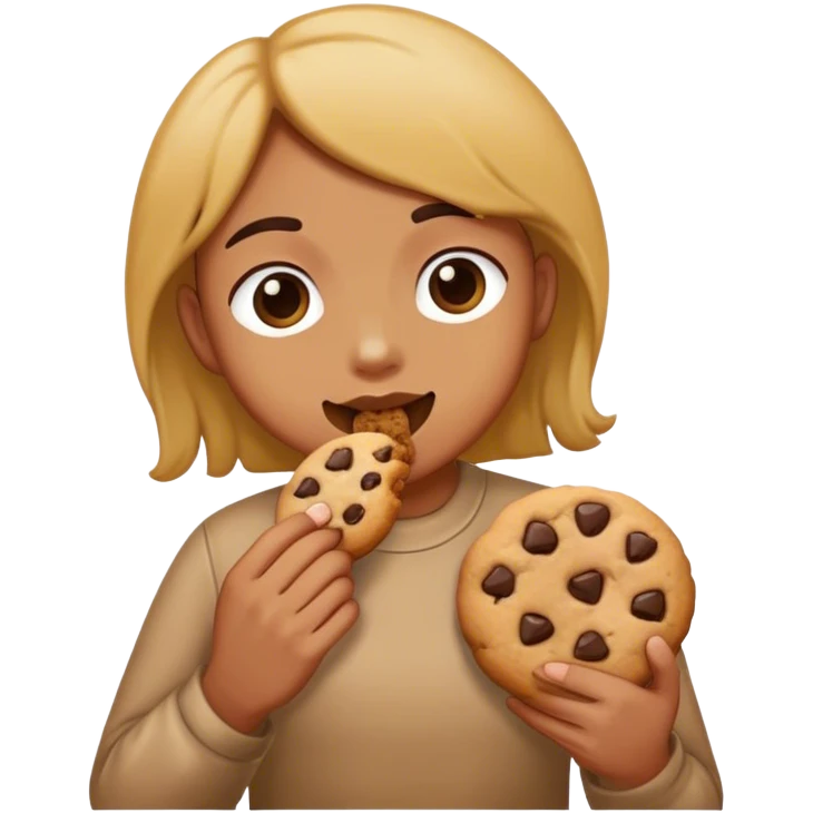 Cookie eating a cookie emoji