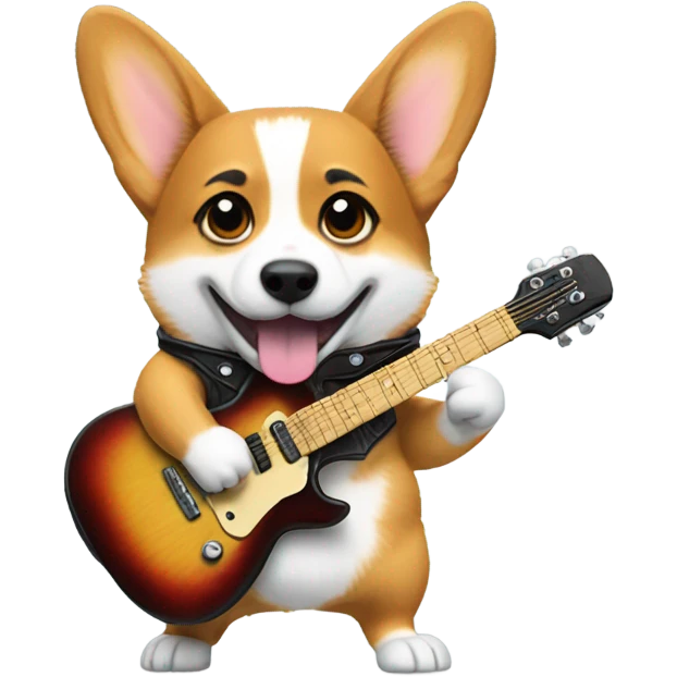 Corgi guitar hero emoji