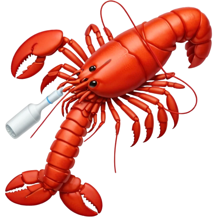 Lobster on period with tampon emoji
