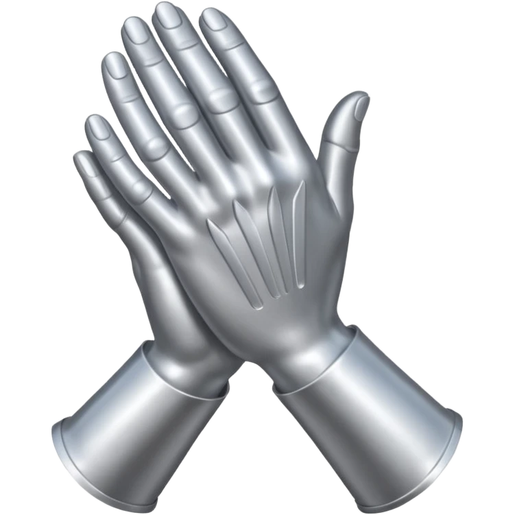 praying metallic hands, realistic proportions emoji