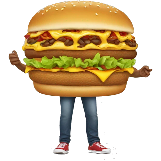 Very big American with fast-food  emoji