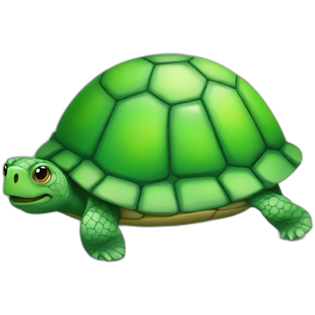Turtle, green egg on top of it emoji
