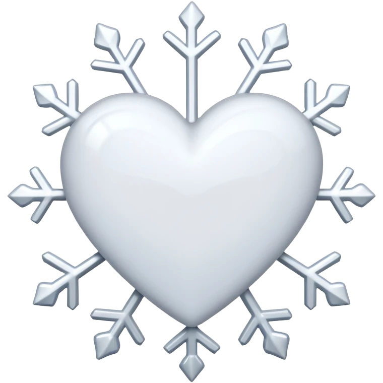 white heart with a snowflake emoji