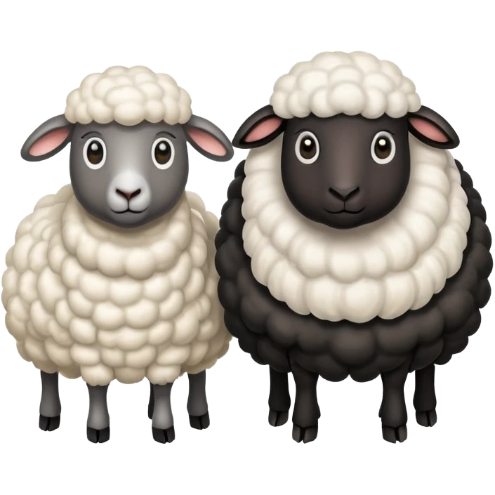 white sheep and black sheep emoji