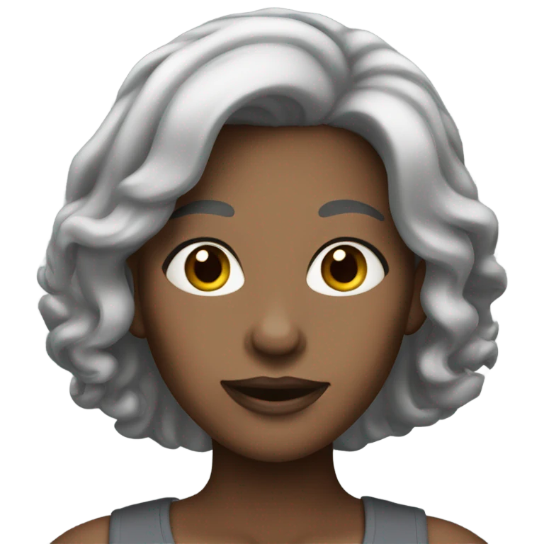 black and grey hair lady emoji