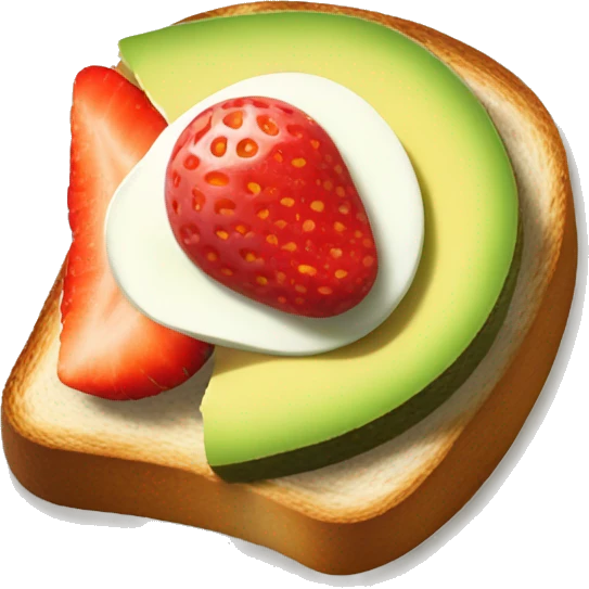 avocado toast with strawberry emoji