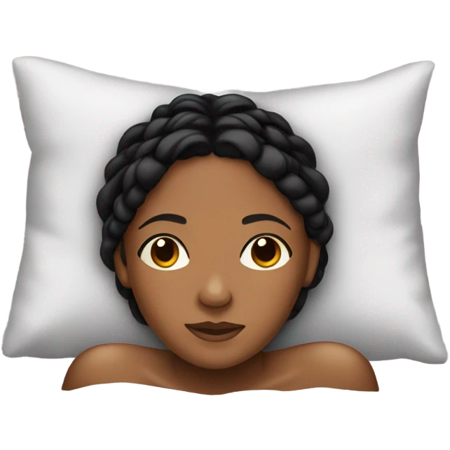 brownskin girl with black braids in bed emoji