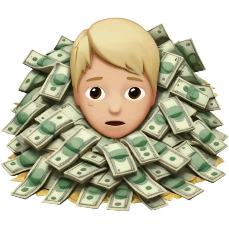 person drowning in money emoji