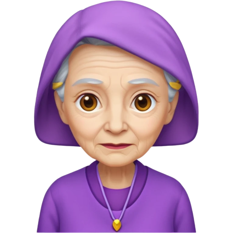 elderly women with purple clothes emoji