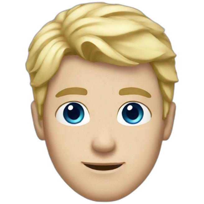 guy blonde hair, blue eyes emoji