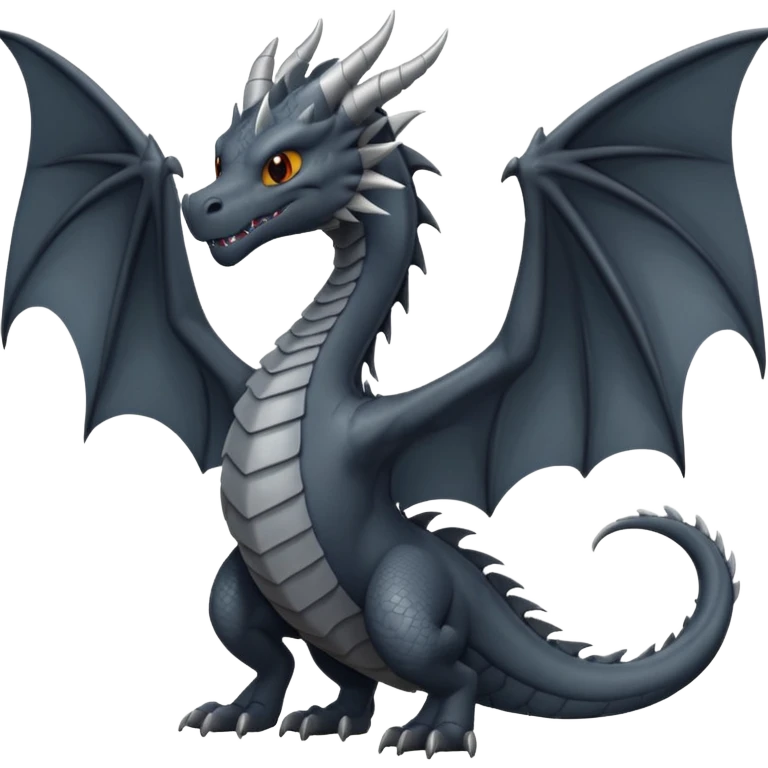 a minimalistic simple dark gray dragon emoji