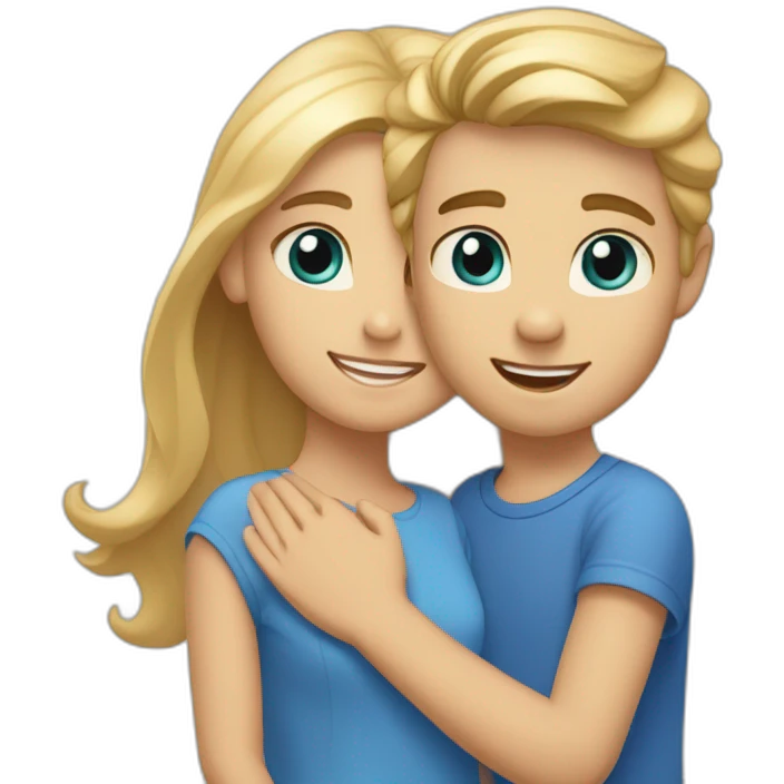 “blonde girl with tan skin and blue eyes holding hands with boy with light brown hair and hazel eyes” emoji