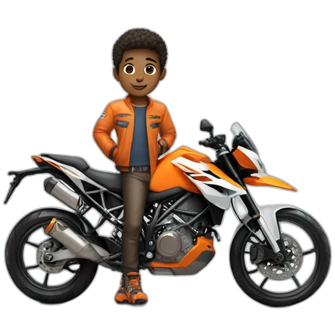 Boy with ktm bike emoji