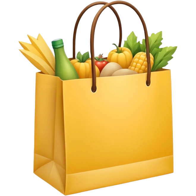 shopping bag yellow emoji