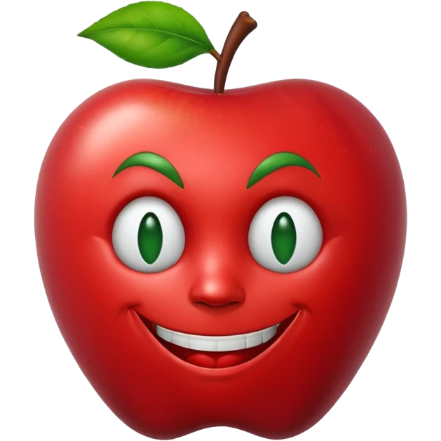 joker apple emoji with a mischievous grin emoji