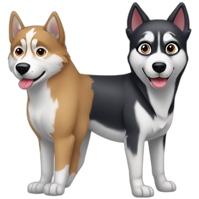Husky and parson Russel dog emoji