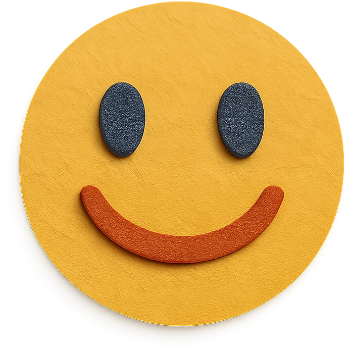 paper craft style smiling face emoji