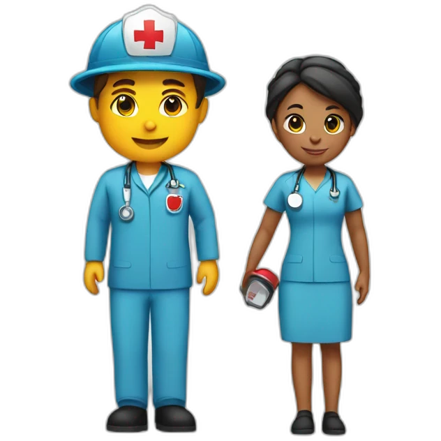 Nurse with firefighter emoji