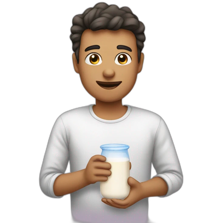 Personne qui boit du lait emoji