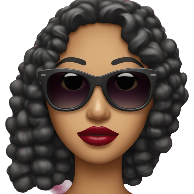 sunglasses and bold lips emoji