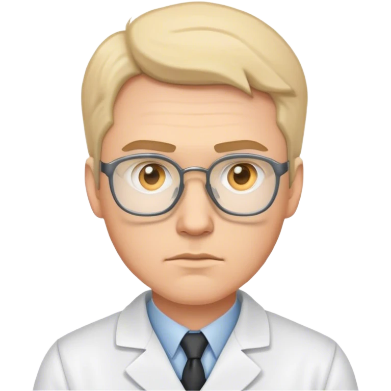 white man scientist photorealistic serious emoji